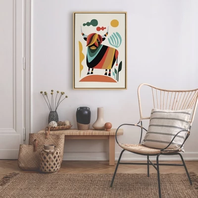 22" X 33" Sylvie Cow Framed Canvas Wall Art By Rachel Lee Natural - Kate And Laurel 5 22" X 33" Sylvie Cow Framed Canvas Wall Art By Rachel Lee Natural - Kate And Laurel - Image 5