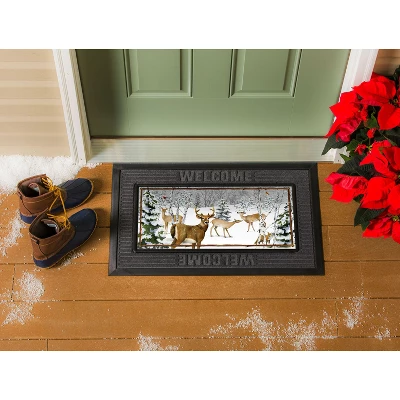 Evergreen Winter's Whisper Sassafras Indoor Outdoor Switch Doormat 1'10"x10" Brown 3 Evergreen Winter's Whisper Sassafras Indoor Outdoor Switch Doormat 1'10"x10" Brown - Image 3