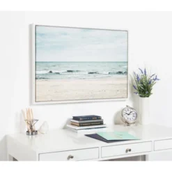 23" X 33" Sylvie Beach 2 Framed Canvas By F2 Images White - Kate And Laurel -Home Decor Series Store GUEST f9fb59c4 9549 4bd0 8e66 2a3996b940c7