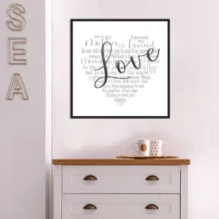 22" X 22" Mother's Day Heart Love By Cynthia Coulter Framed Canvas Wall Art Black - Amanti Art -Home Decor Series Store GUEST faeea2bb 513b 4937 ae5b 0acb1a6b3229