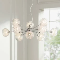 Possini Euro Design Wired Chrome Chandelier Lighting 32" Wide Modern Sputnik Art Glass 12-Light Fixture For Dining Room House Foyer Kitchen Island 12 Possini Euro Design Wired Chrome Chandelier Lighting 32" Wide Modern Sputnik Art Glass 12-Light Fixture For Dining Room House Foyer Kitchen Island -Home Decor Series Store GUEST fb1b05bc 403f 42be b459 41c11b7c7be7