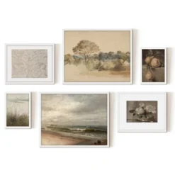 Americanflat 6 Piece Vintage Gallery Wall Art Set - Elm Tree Landscape, The Shore, Woven Silk Textile, Floral Still By Maple + Oak 11 Americanflat 6 Piece Vintage Gallery Wall Art Set - Elm Tree Landscape, The Shore, Woven Silk Textile, Floral Still By Maple + Oak -Home Decor Series Store GUEST fb29a91a 19a2 4ad9 bbaf 859b95c84a5a