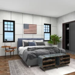 Metal Vintage Rectangular American Flag Wall Decor - Olivia & May -Home Decor Series Store GUEST fb35f74a 159e 442b a40a 9e580585842f