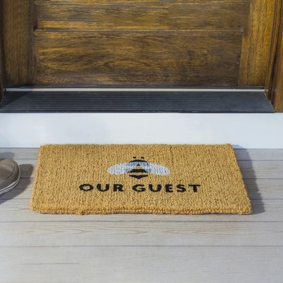 Evergreen Bee Our Guest Woven Back Indoor Outdoor Natural Coir Doormat 1'6"x2'6" Multicolored 5 Evergreen Bee Our Guest Woven Back Indoor Outdoor Natural Coir Doormat 1'6"x2'6" Multicolored - Image 5