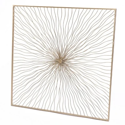 LuxenHome Gold Abstract Flower Square Metal Wall Art 6 LuxenHome Gold Abstract Flower Square Metal Wall Art - Image 6