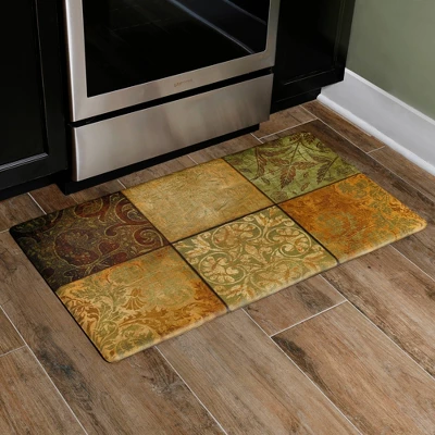 36" X 20" PVC Mosaic Anti-Fatigue Kitchen Floor Mat Green - J&V Textiles 1 36" X 20" PVC Mosaic Anti-Fatigue Kitchen Floor Mat Green - J&V Textiles