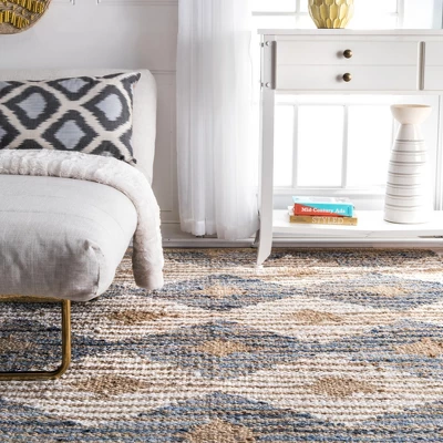 NuLOOM Hand Braided Marla Denim And Jute Diamonds Area Rug 7 NuLOOM Hand Braided Marla Denim And Jute Diamonds Area Rug - Image 7