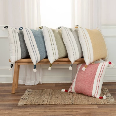 20"x20" Oversize Color Block Square Throw Pillow Cover - Rizzy Home 5 20"x20" Oversize Color Block Square Throw Pillow Cover - Rizzy Home - Image 5